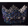 High Quality Fully Round Colored Crown For Royal King Pageant Crowns For Men